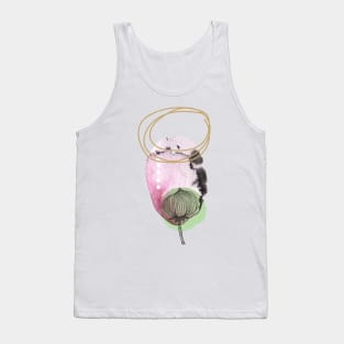 abstract watercolor botanical illustration. Minimalistic boho style Tank Top